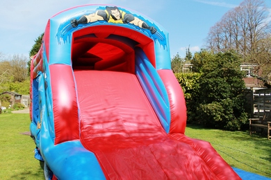 Side SuperHero Fun Run Bouncy Castle