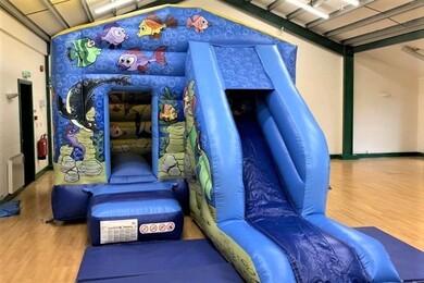 Seaworld Jump N Slide, 26'2"(d) x 16'6"(w) x 10'(h) - 8m(d) x 5m(w) x 3.1m(h)