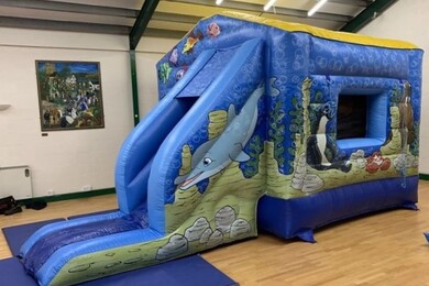 Seaworld Jump N Slide, 26'2"(d) x 16'6"(w) x 10'(h) - 8m(d) x 5m(w) x 3.1m(h)