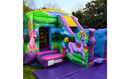 Unicorn Jump N Slide, 26'2"(d) x 16'6"(w) x 10'(h) - 8m(d) x 5m(w) x 3.1m(h)